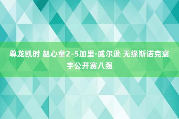 尊龙凯时 赵心童2–5加里·威尔逊 无缘斯诺克寰宇公开赛八强